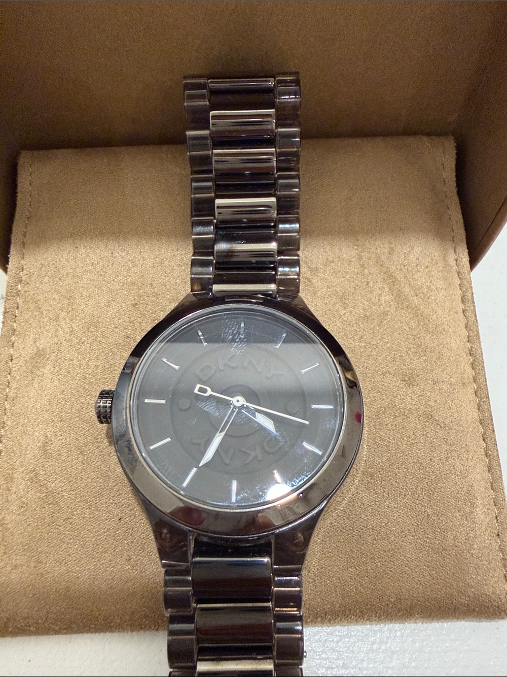 DKNY Metallic Gunmetal Bracelet Watch - Dark Gray Finish